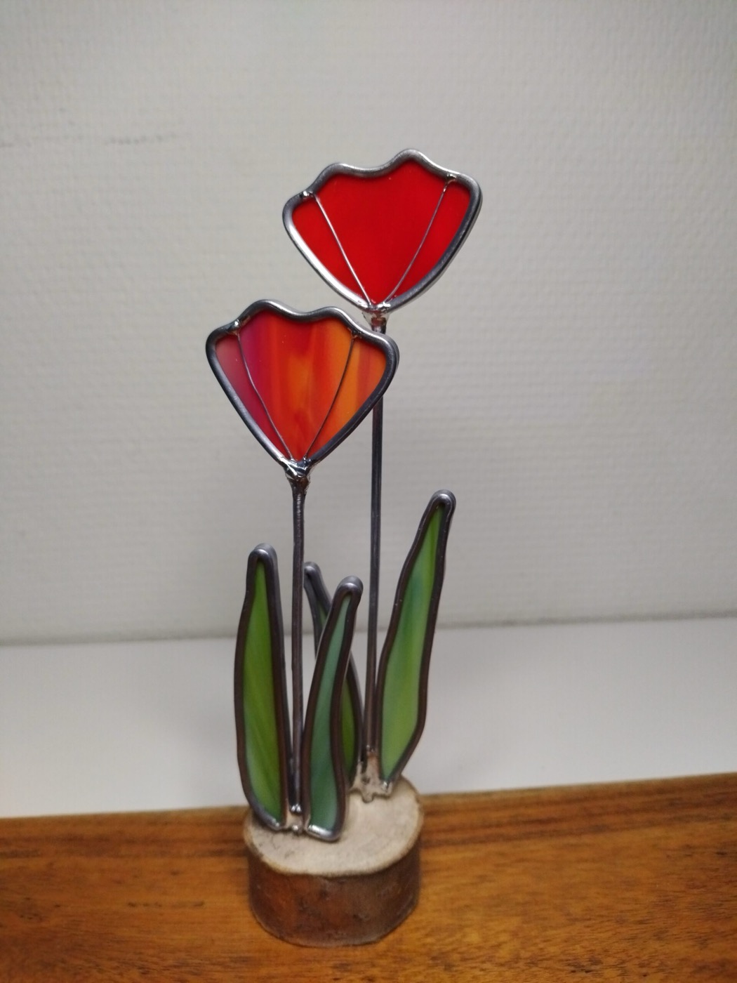 Rode glazen tulpen